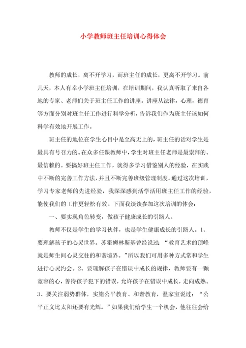 小学教师班主任培训心得体会.docx