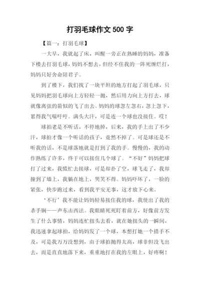 打羽毛球作文500字.docx