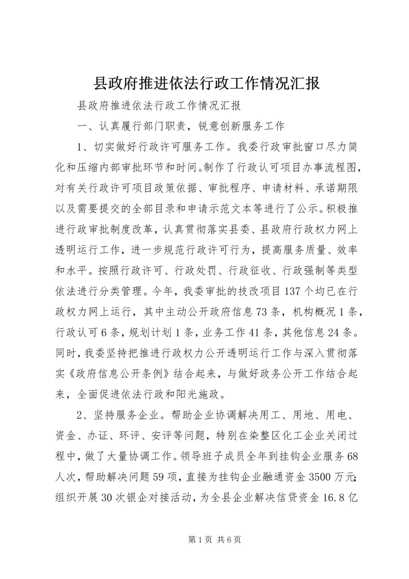 县政府推进依法行政工作情况汇报.docx