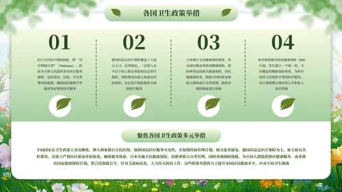 绿色清新全国爱卫生日健康教育宣传PPT模板
