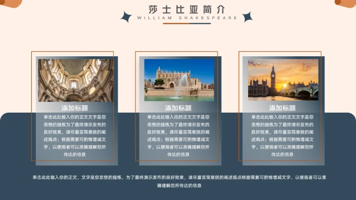 大气莎士比亚人物介绍宣传PPT