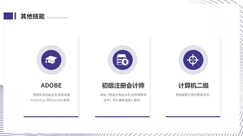 简约蓝紫色线条保研面试自我介绍个人简历ppt模板