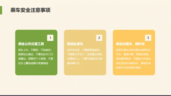 绿色插画风交通安全主题班会PPT模板