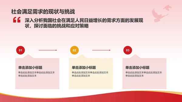 红色党政风聚焦全国两会政府工作汇报PPT模板