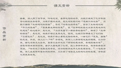 人教版《化石吟》中学语文课教学通用PPT课件模板