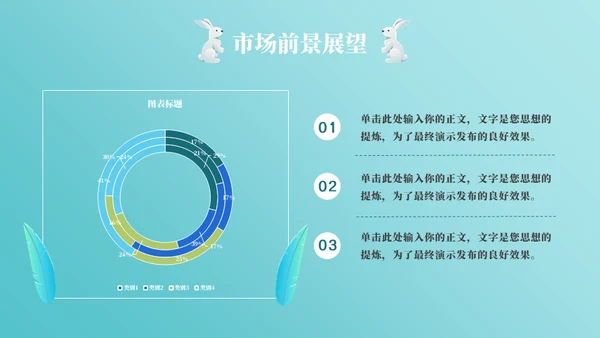 蓝色兔年年终工作总结通用PPT