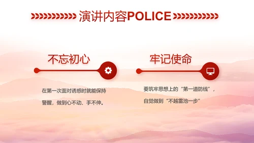 红色大气公安警察风采展示动态PPT