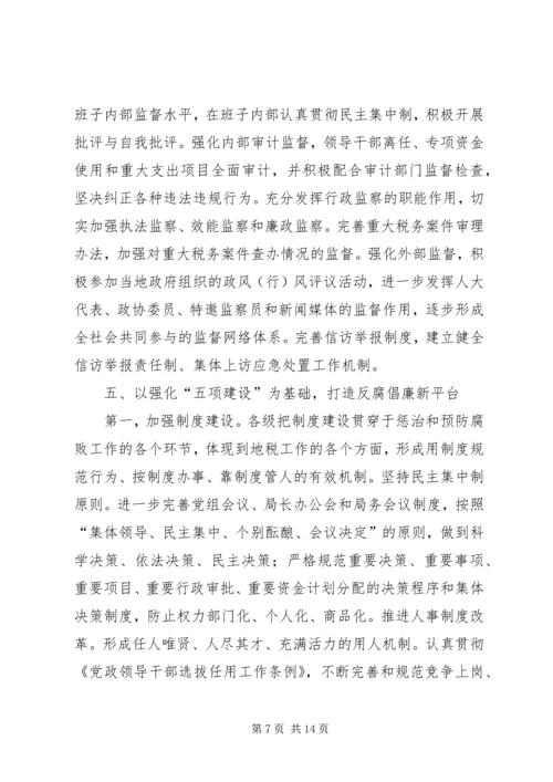 市地税局党风廉政建设工作情况汇报.docx