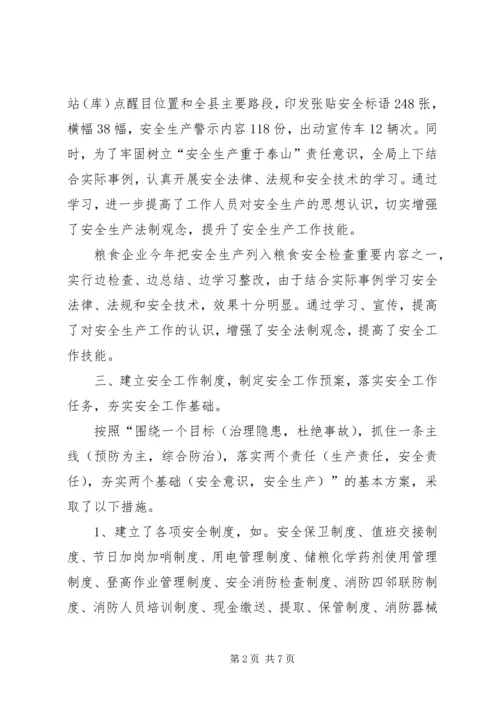 县粮食局XX年度安全生产目标管理自评报告.docx