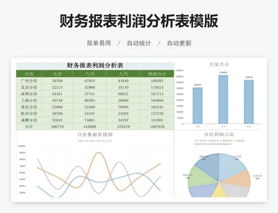 财务报表利润分析表模版