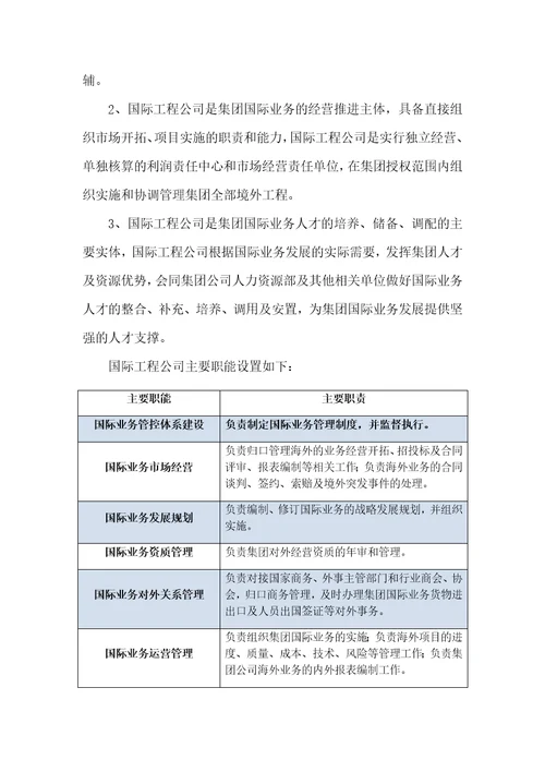 中十冶集团国际工程公司组建策划方案