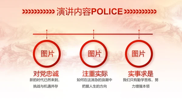红色公安警察喜迎党的二十大动态PPT