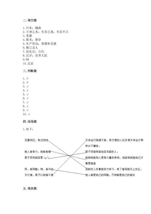 五年级上册道德与法治第四单元骄人祖先 灿烂文化测试卷（全国通用）.docx
