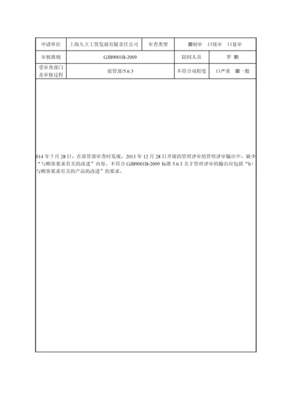 24质量管理体系不符合项报告14项.docx