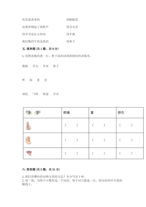 教科版一年级下册科学期末测试卷及参考答案（预热题）.docx
