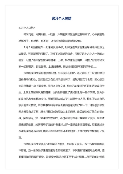 实习个人总结