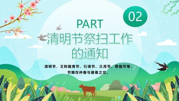 踏草“云祭扫”专题课件PPT模板