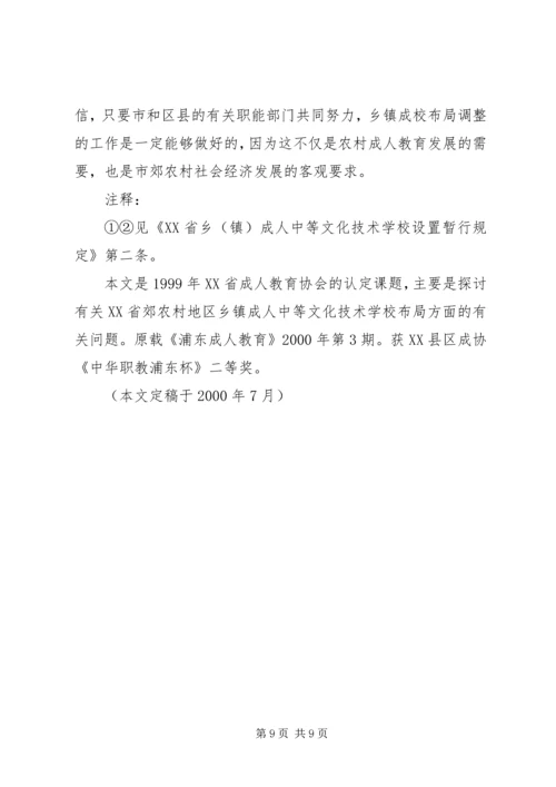 关于乡镇成校发展走向问题的思考.docx