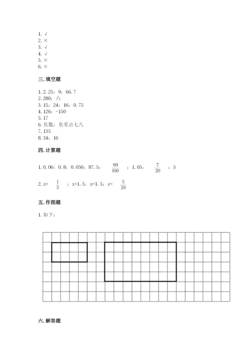 人教版六年级下册数学期末测试卷及答案（考点梳理）.docx