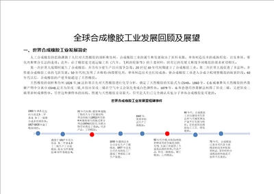 世界合成橡胶工业发展回顾及展望