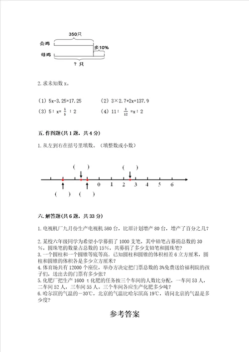 小学六年级下册数学期末卷及完整答案【全优】