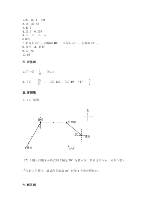 2022人教版六年级上册数学期末测试卷及答案【各地真题】.docx