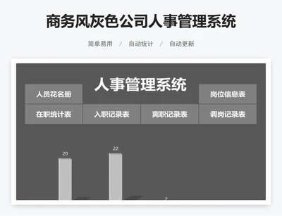 商务风灰色公司人事管理系统