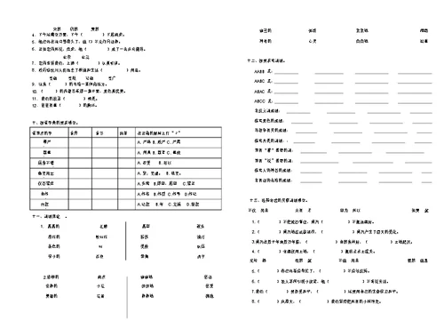 人教四年级语文下册字音、字词专项巩固练习、课外阅读、必考题、复习练习(20220105082622)