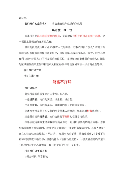 棕华欣城广告专题策划案.docx