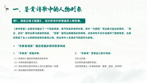 绿色水墨风语文高考诗歌鉴赏培训
