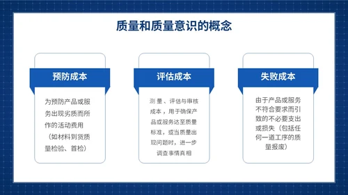 蓝色简约提升员工质量意识质量意识培训主题PPT模板