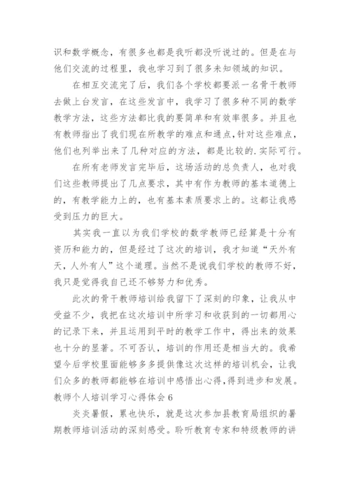 教师个人培训学习心得体会.docx