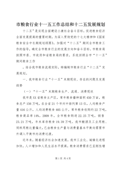 市粮食行业十一五工作总结和十二五发展规划.docx