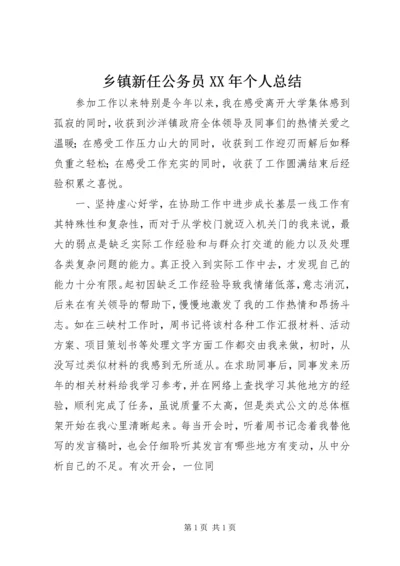 乡镇新任公务员某年个人总结.docx