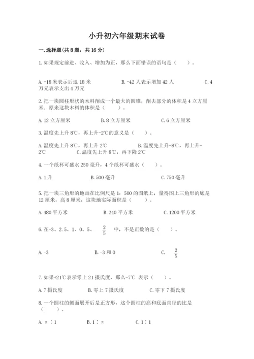 小升初六年级期末试卷（a卷）.docx