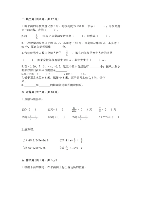 小学数学试卷六年级下册期末测试卷及完整答案1套.docx