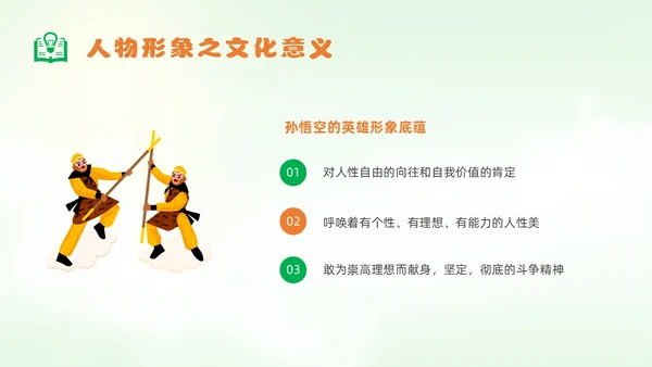绿色卡通风西游记人物课件
