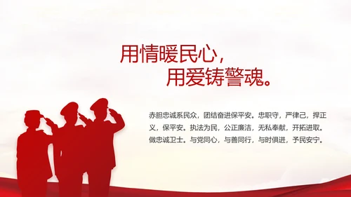 红色大气最美警察评选活动动态PPT模板
