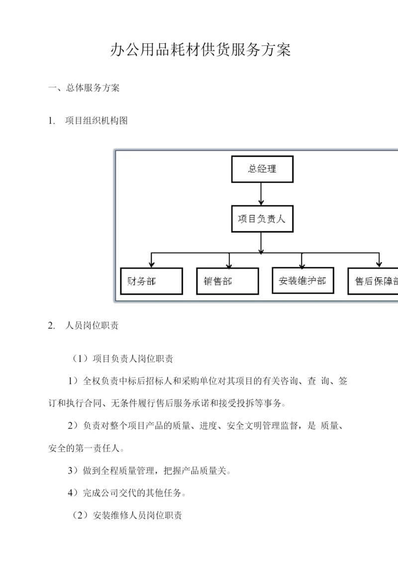 办公用品耗材供货服务方案.docx