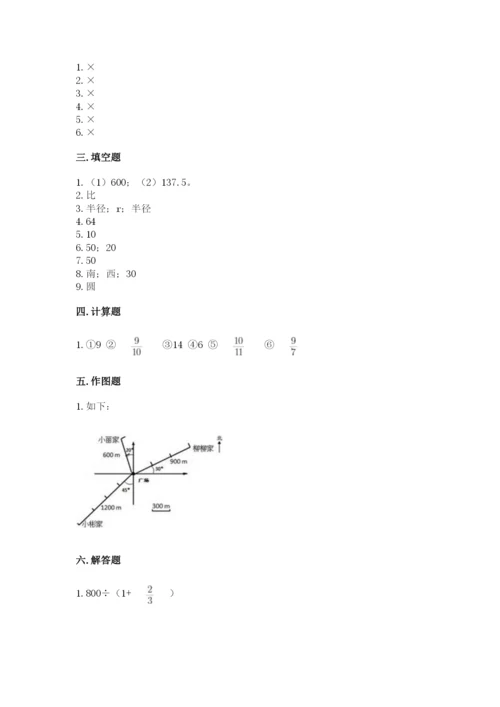 小学数学六年级上册期末考试试卷及答案【网校专用】.docx