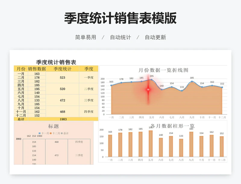 季度统计销售表模版