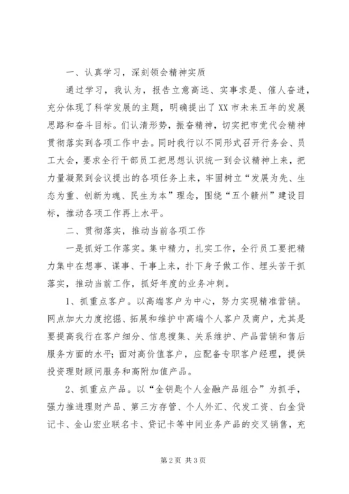 学习市党代会精神心得体会.docx