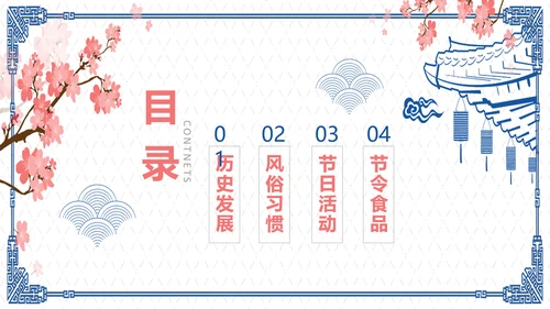 简约中国风春节习俗传统节日PPT课件