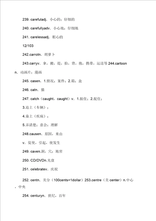 上海中考英语考纲词汇全