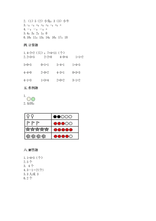 北师大版一年级上册数学期中测试卷附参考答案（预热题）