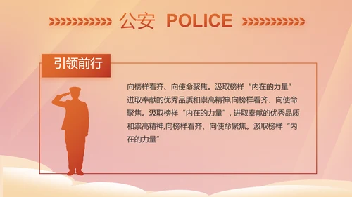 红色大气公安警察年终工作总结PPT