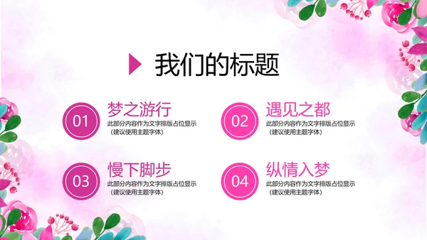 粉色小清新春季旅游电子相册动态PPT