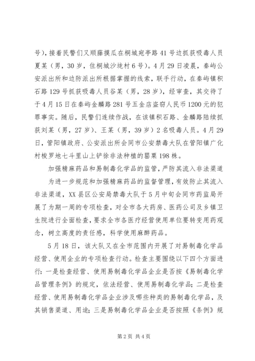 公安禁毒部门强化措施推进禁毒专项行动.docx