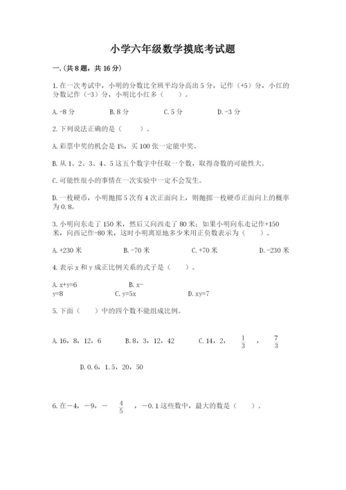 小学六年级数学摸底考试题附答案（b卷）.docx