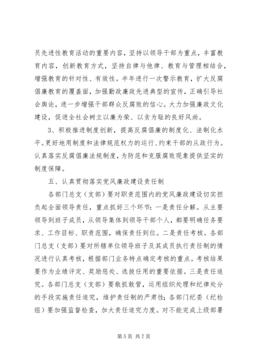 机关党风廉政建设责任书.docx